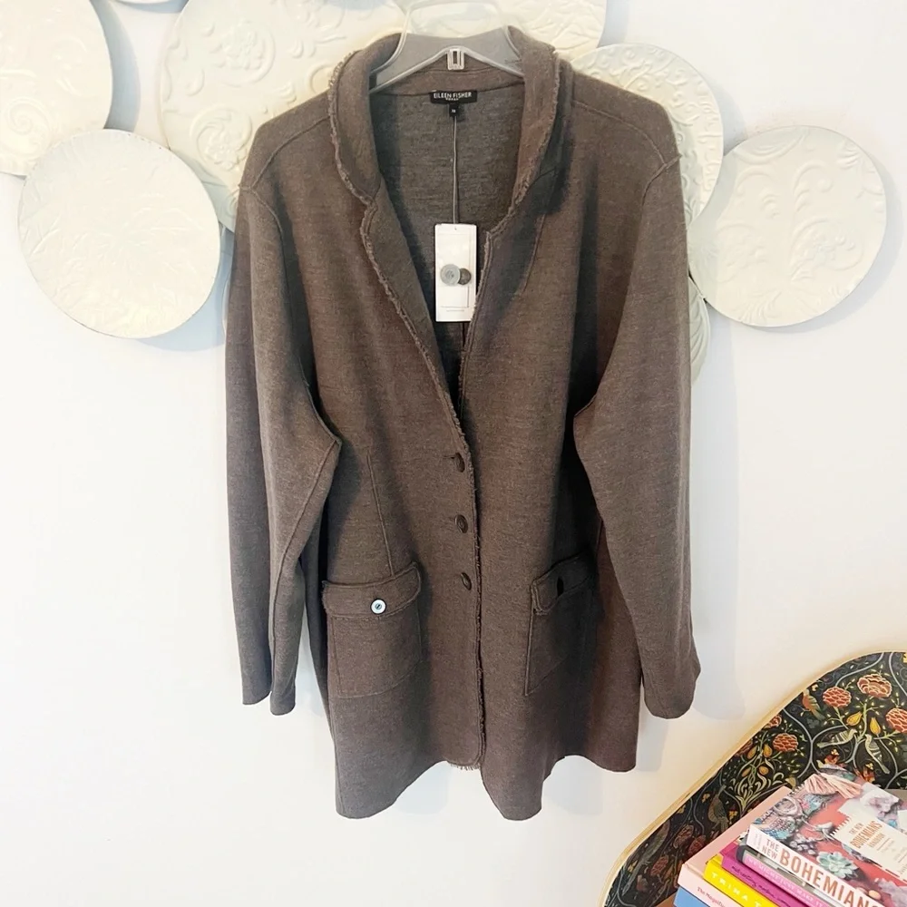 Sz 3X NWT Eileen Fisher Merino Wool Jacket - Picture 1 of 4